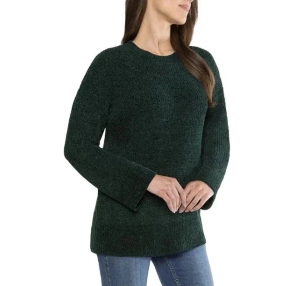 Matty M Women's The Chenille Crew Neck Sweater, Hunter (Green), Size: 2XL
